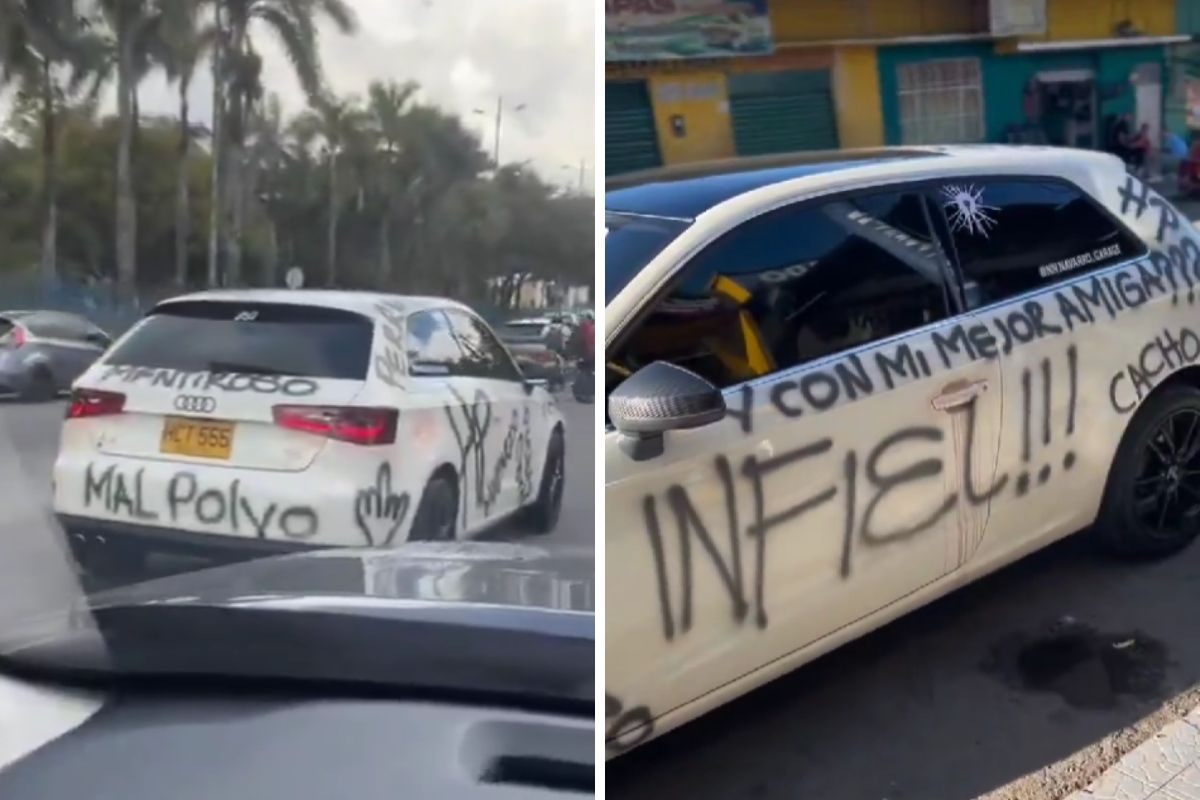 Video viral de carro en Villavicencio pintado por supuesta infidelidad