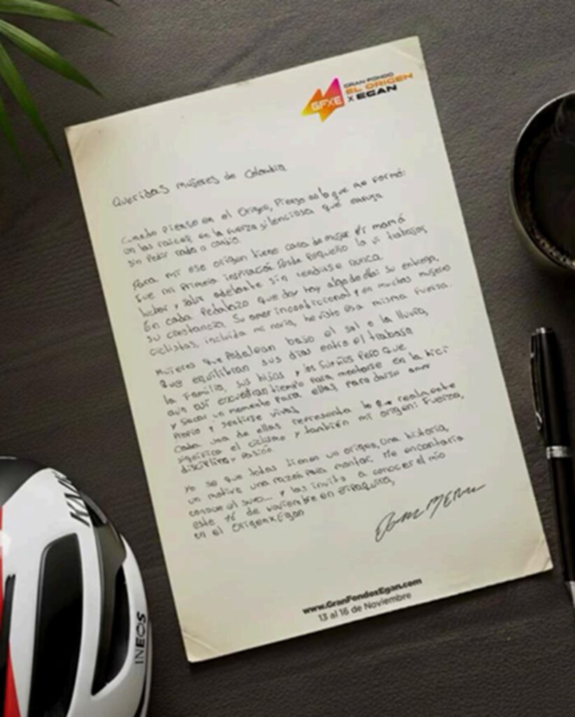 Carta Egan Bernal / Suministrada