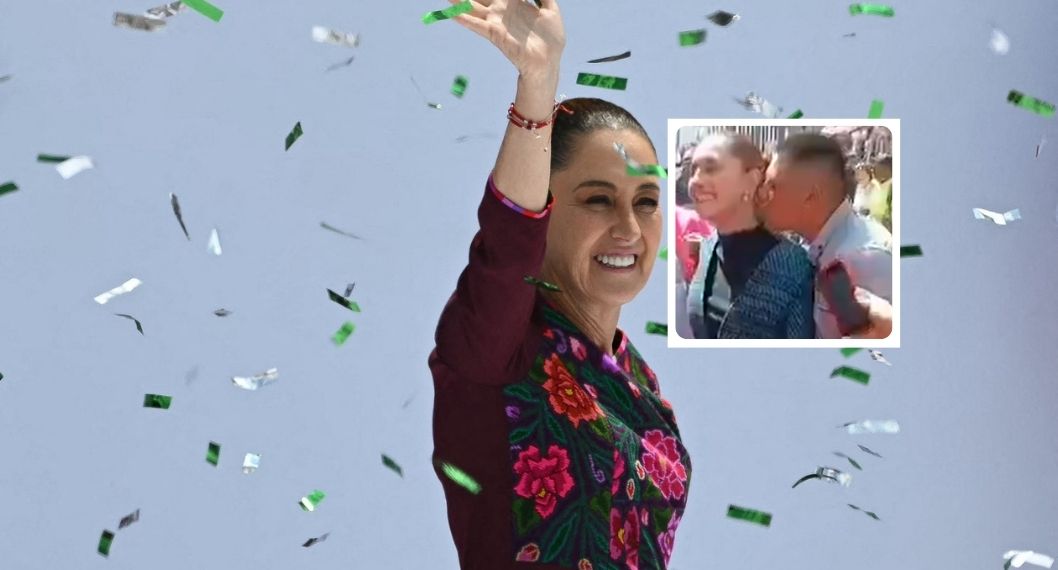 Fotos de Claudia Sheinbaum, en nota de acoso contra presidenta de México por hombre en descuido de seguridad, en video