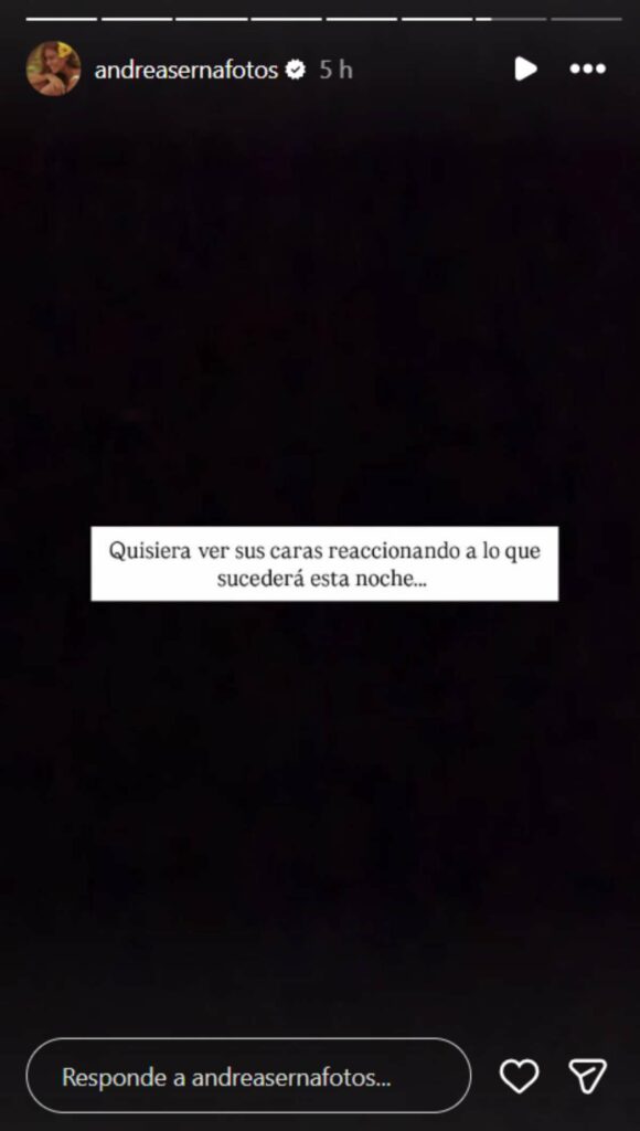 Mensaje de Andrea Serna sobre el 'Desafío' / Instagram @andreasernafotos