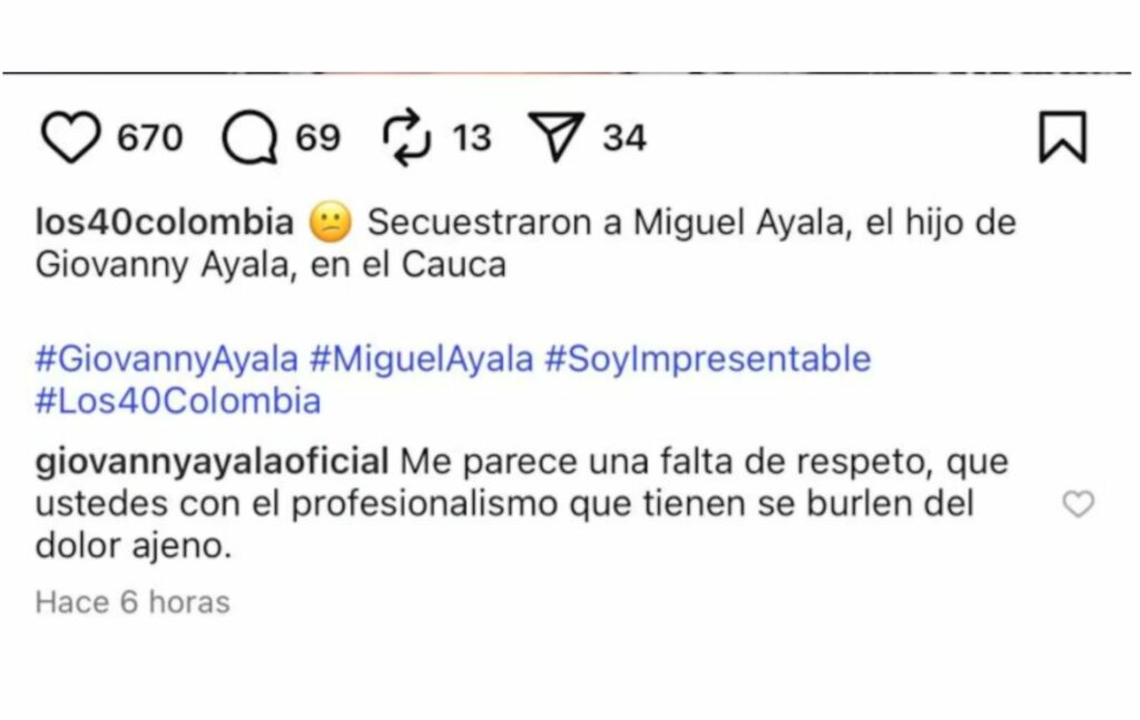 Respuesta del cantante a locutores de 'Los impresentables'