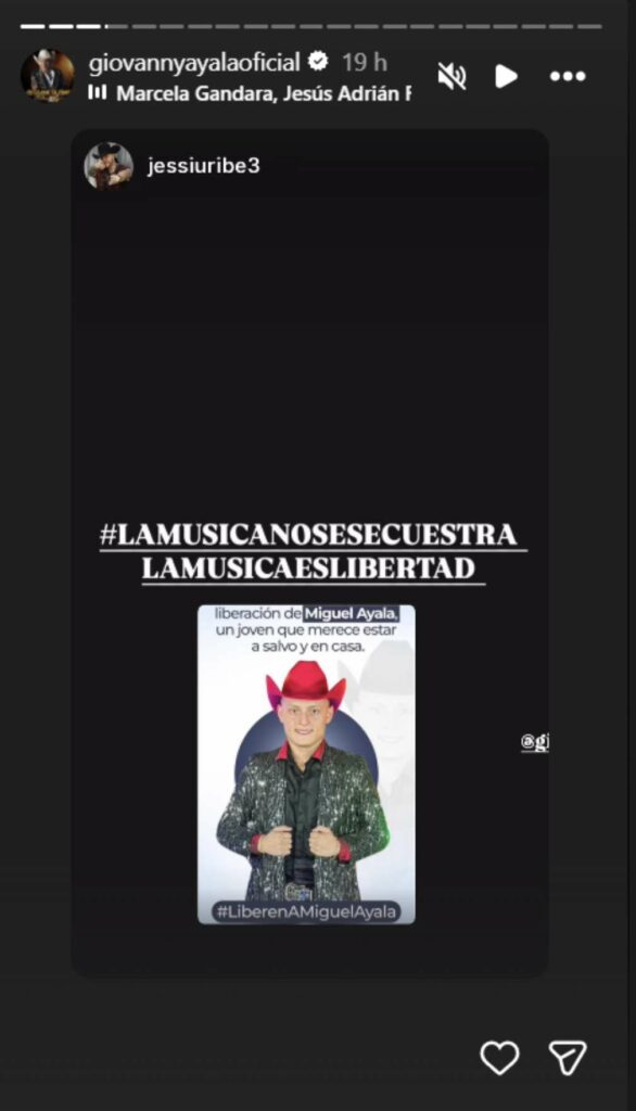 Giovanny Ayala por publicación de Jessi Uribe / Instagram @giovannyayalaoficial