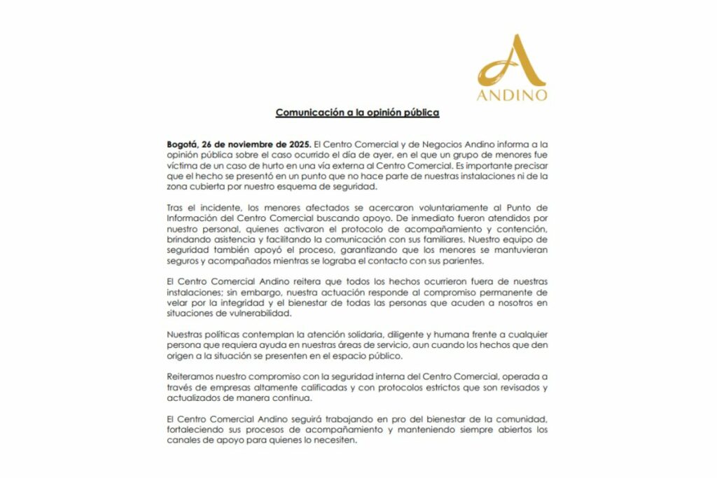 Comunicado del Andino