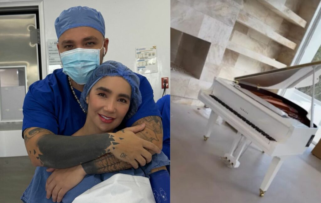 Jessi Uribe y Paola Jara (Instagram @ jessiuribe3) y piano blanco (Instagram @jessiuribe3) / Composición Pulzo