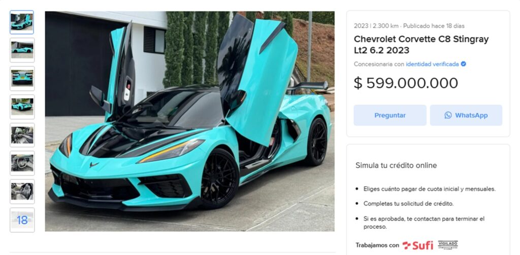 Precio del Corvette C8 Stingray