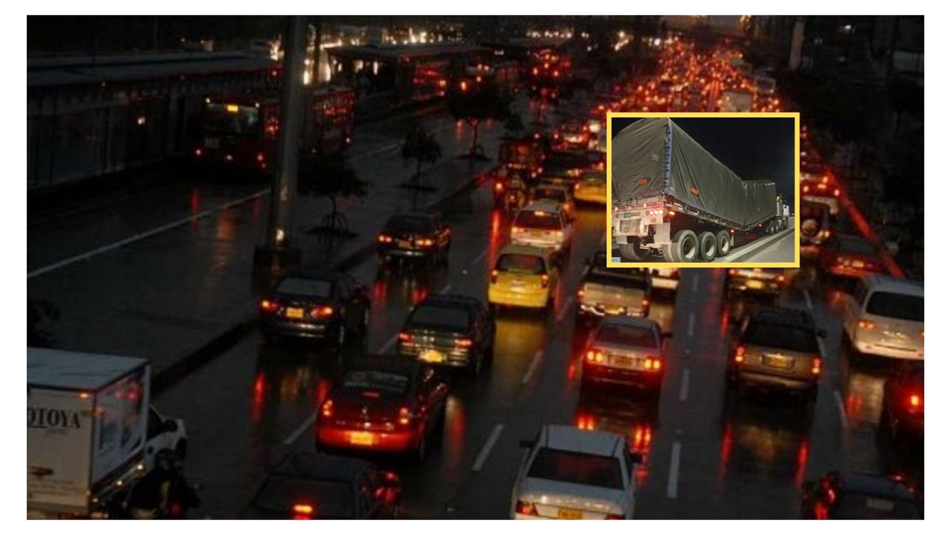 Autopista Norte Bogotá: tractomula de Indumil se partió y arma trancón en Bima