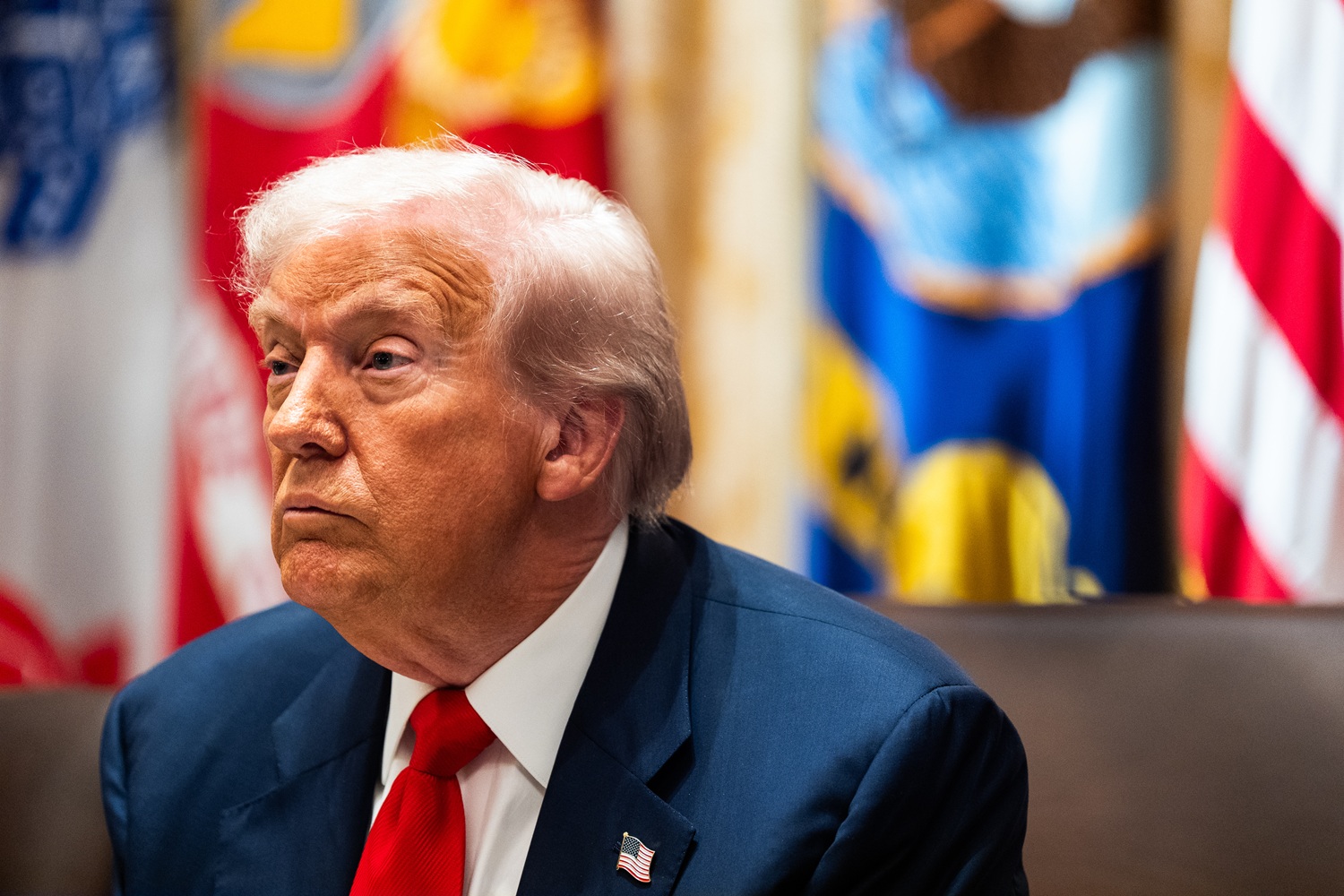 WASHINGTON, DC  October 14: US President Donald Trump during a meeting with President of Argentina Javier Milei in the Cabinet Room of the White House on Tuesday October 14, 2025. (Photo by Demetrius Freeman/The Washington Post via Getty Images)