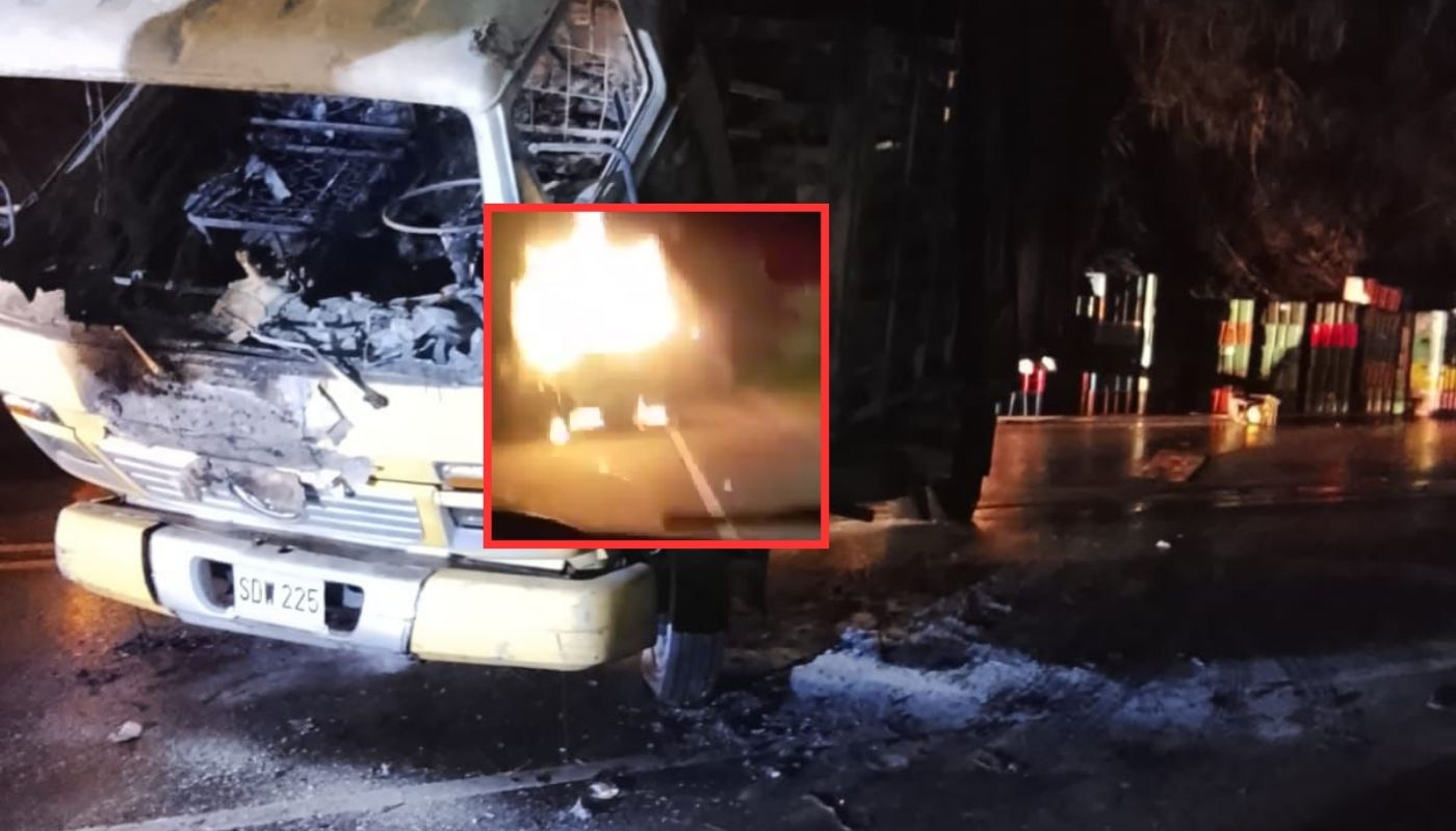 [Video] Quemaron vehículo de carga en la vía Panamericana entre Popayán y Cali