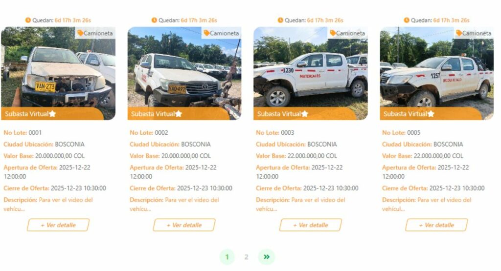 Camionetas en subasta / Elmartillo.com