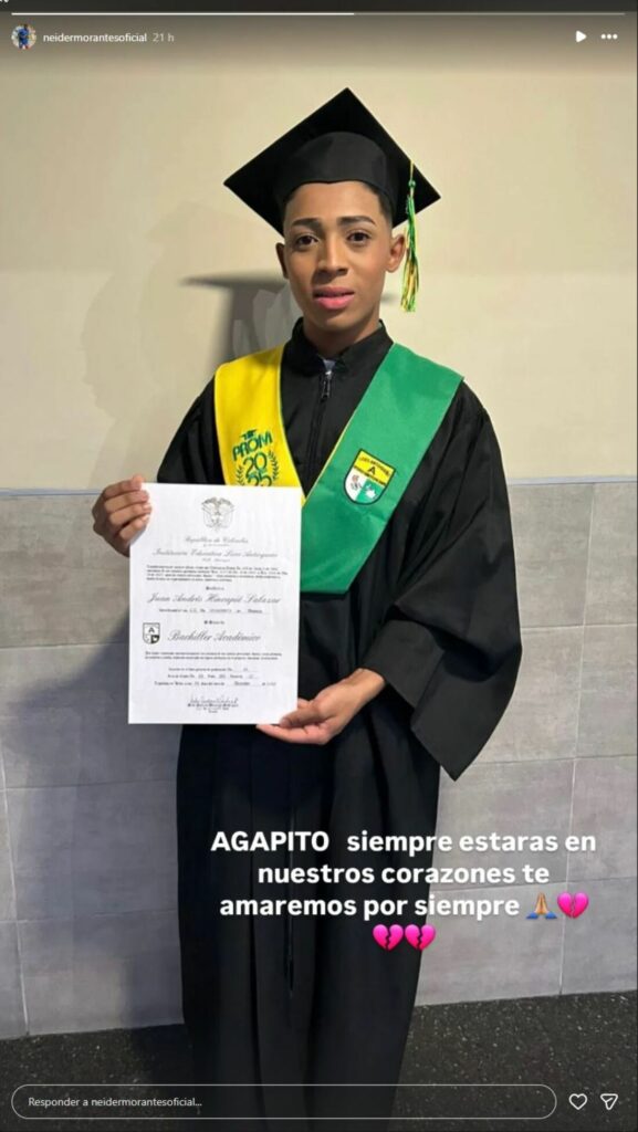 Él era el sobrino de Néider Yesid Morantes que falleció en el accidente del bus en Remedios, Antioquia / Instagram: neidermorantesoficial