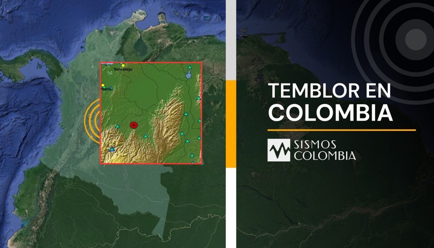 Temblor en Colombia de magnitud 3.2 con epicentro en Urrao (Antioquia)