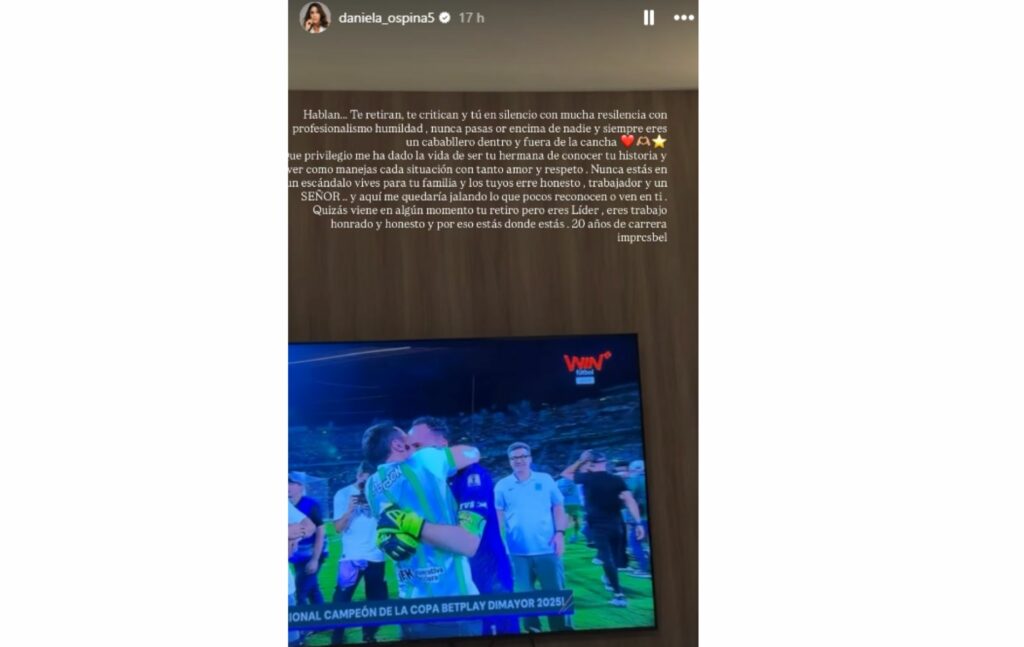 Mensaje de Daniela Ospina a David Ospina