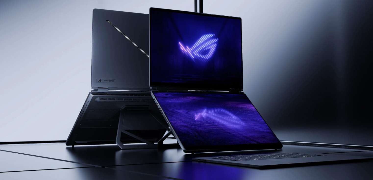 Foto de ROG Zephyrus Duo de Asus, en nota de cómo es la ROG Zephyrus Duo de Asus primera laptop gamer con doble pantalla Oled