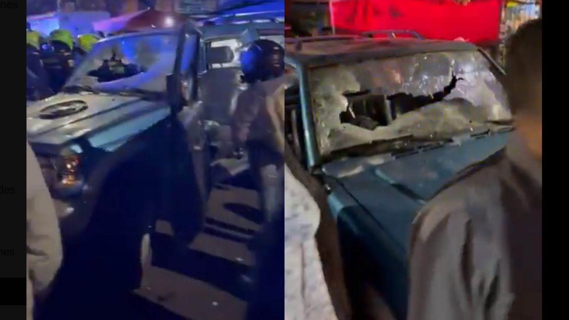 Caras de señalados de linchar a conductor que atropelló motociclistas en Bogotá