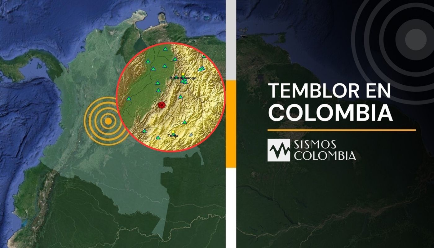 Temblor en Colombia de magnitud 3.4 con epicentro en Santa Helena del Opón 