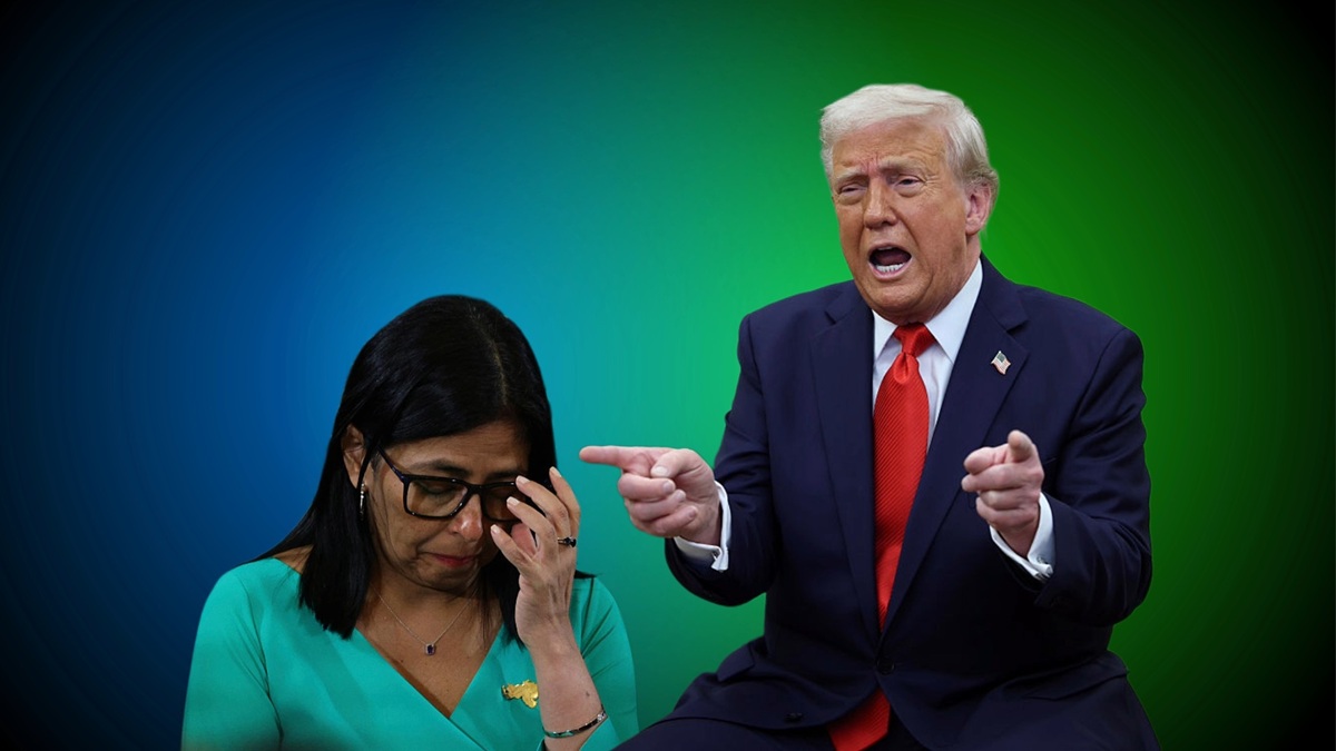 Delcy Rodríguez y Donald Trump