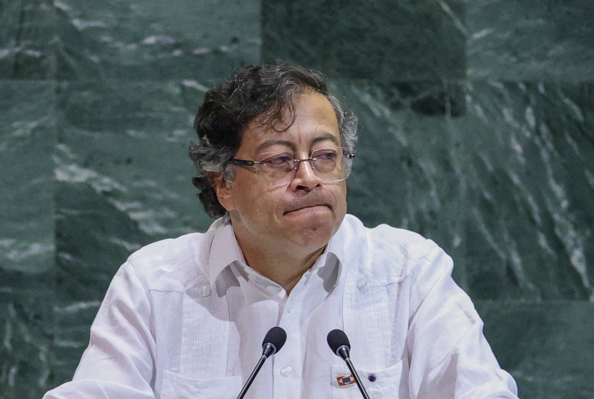 Colombian president Gustavo Petro speaks during the General Debate of the United Nations General Assembly at the UN headquarters in New York City on September 23, 2025. Colombia's President Gustavo Petro called at the UN General Assembly Tuesday for a "criminal process" to be opened against counterpart Donald Trump for US strikes on alleged drug trafficking boats in the Caribbean. (Photo by Leonardo MUNOZ / AFP)