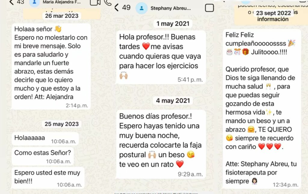 Julio Iglesia expone chatas de Whatsapp