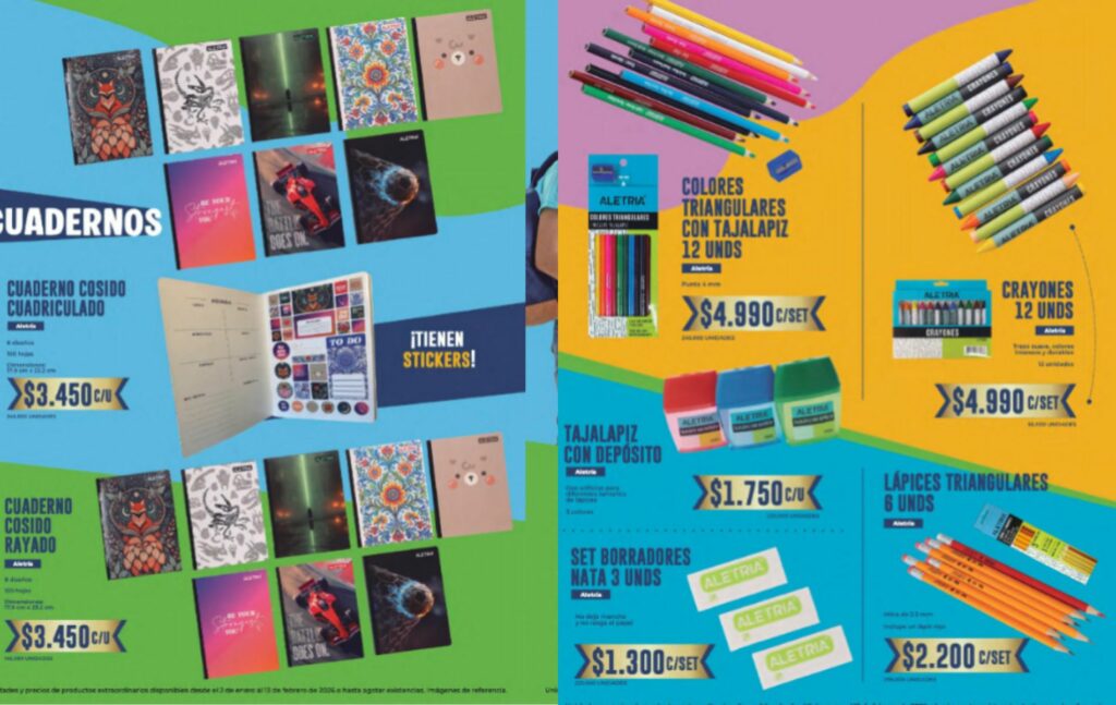 Precios de útiles escolares