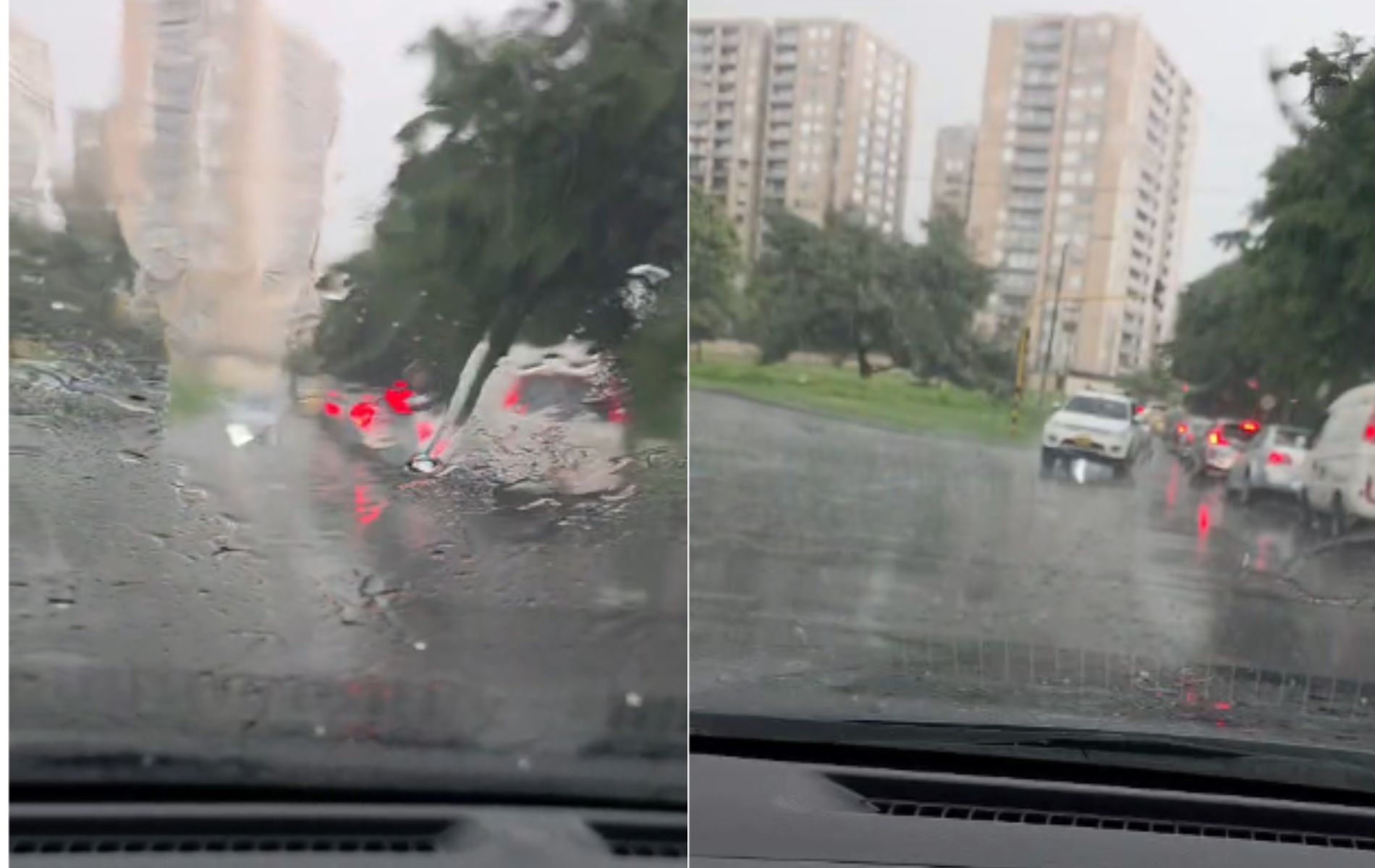 Fuerte granizada en el norte de Bogotá causa caos en el transporte