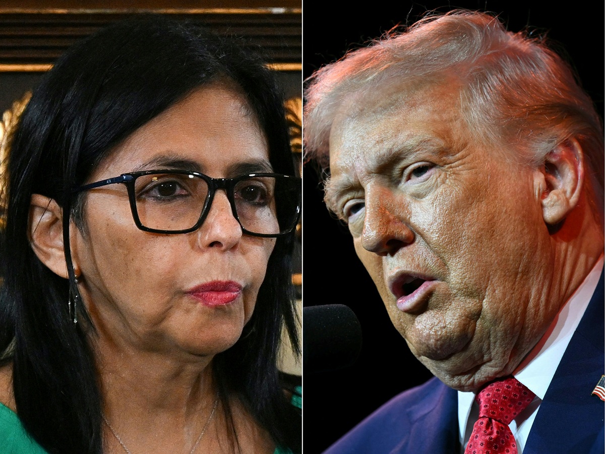 Delcy Rodríguez y Donald Trump