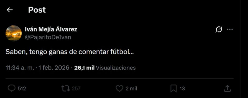 Trino de Iván Mejía / X: @PajaritoDeIvan