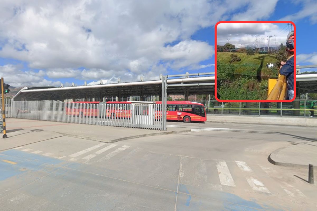 Detrás del Portal Tunal (fondo) de Transmilenio hallaron a una persona sin vida, tirada en un matorral del río Tunjuelo