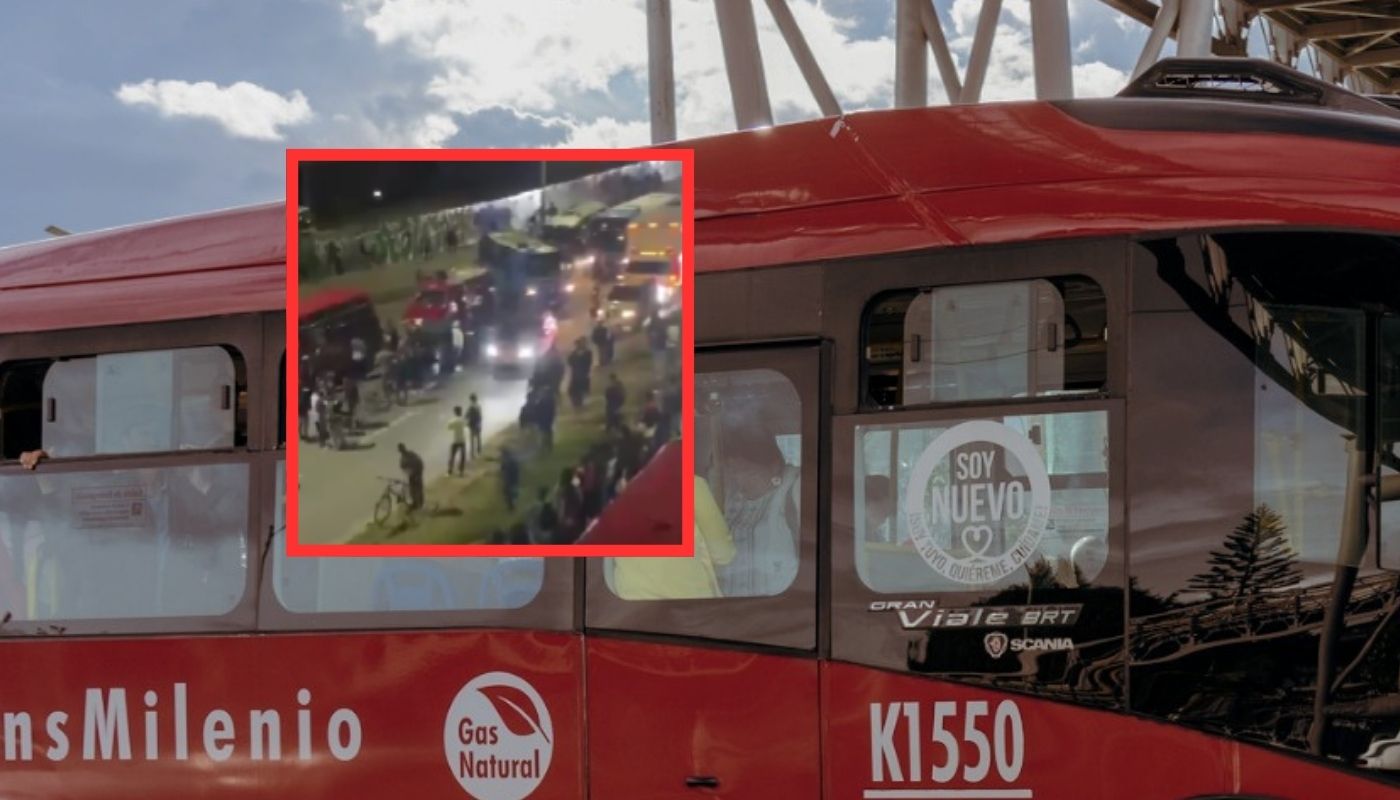 Caos en Soacha por protesta de conductores y Transmilenio colapsó 