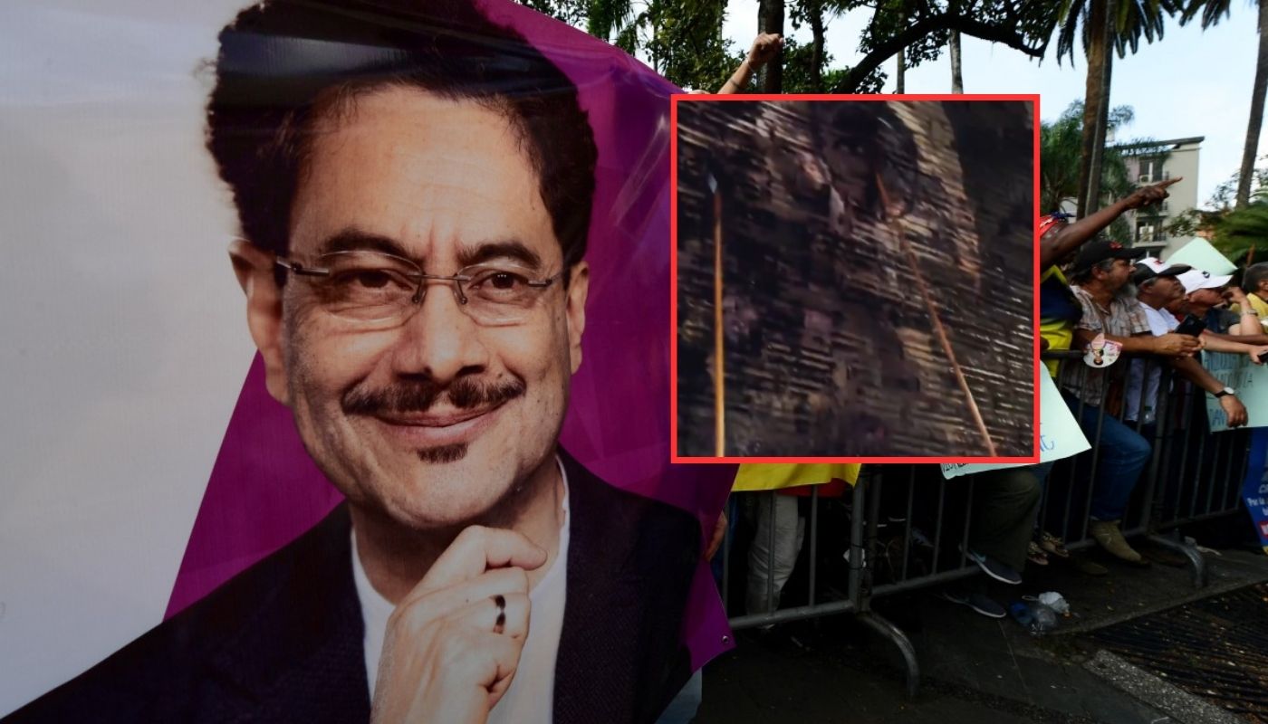 En Cali, Jaime Arizabaleta, del Centro Democrático borró mural de Iván Cepeda