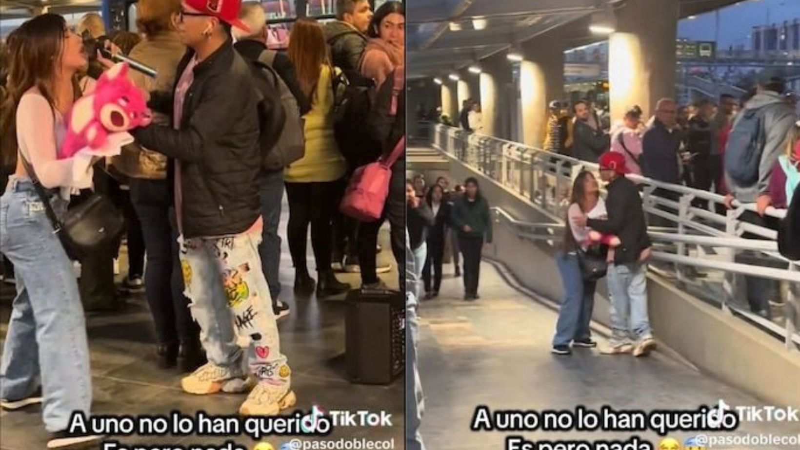 Mujer le dio serenata a su novio en Transmilenio: tenía hasta micrófono