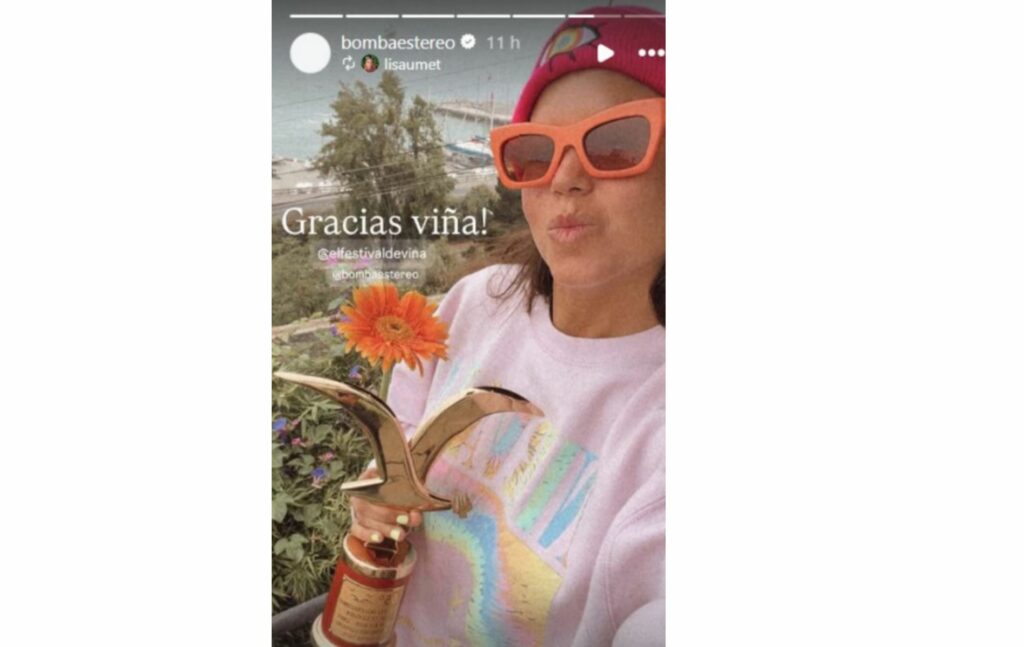 Bomba Estéreo agradece la Gaviota de Oro. / 