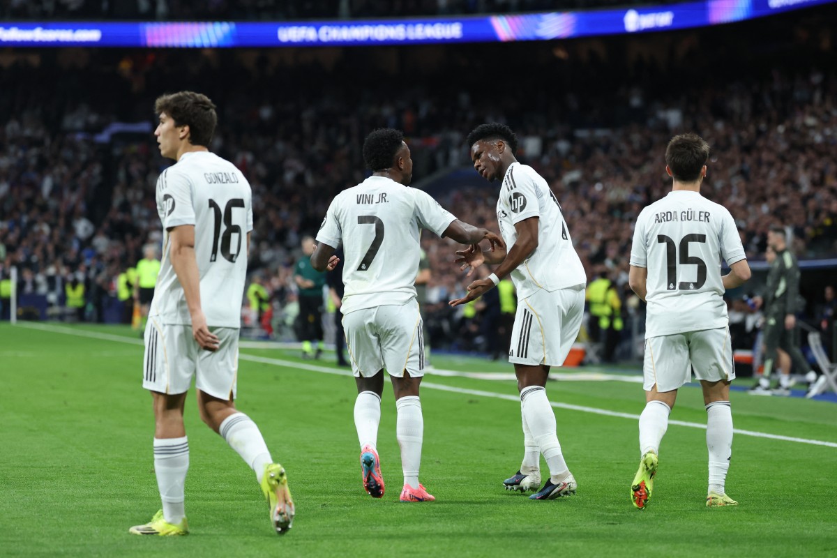 Jugadores del Real Madrid durante el triunfo contra Benfica por Champions League