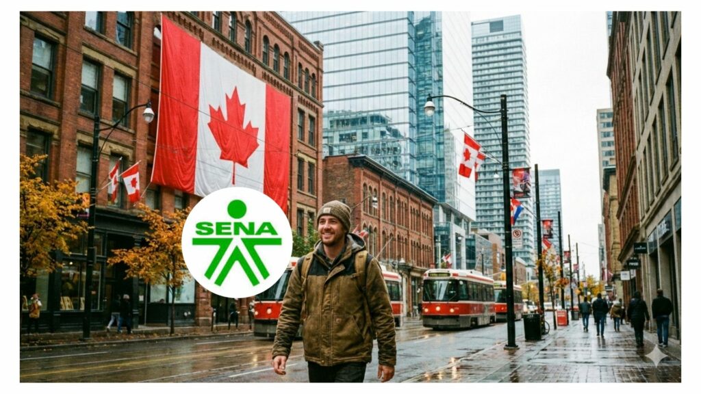 Canadá (Gemini IA) y logo del Sena / Fotocomposición de Pulzo