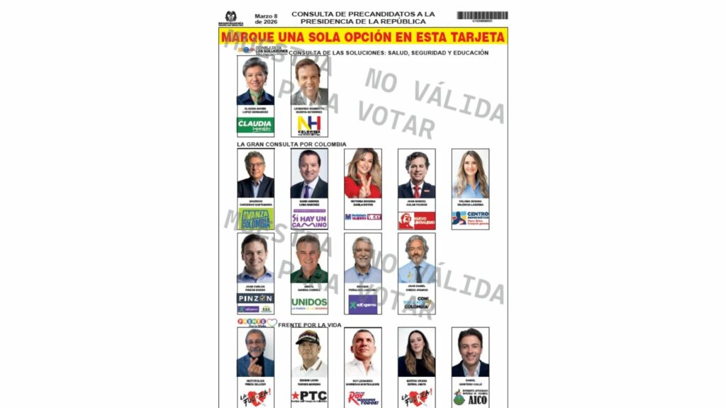 Tarjetón consulta candidatos a la presidencia / Página Registraduría 