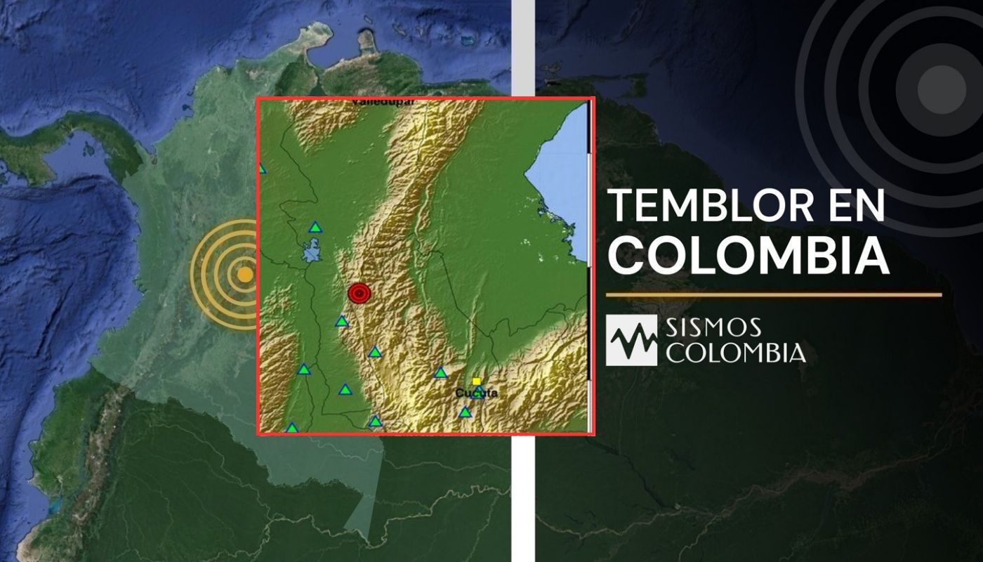 Temblor en Colombia de magnitud 2.8 en La Gloria (Cesar), hoy martes 03032026