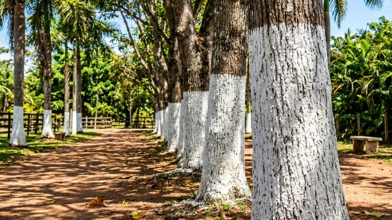 ¿Por qué se pintan los troncos de los árboles de blanco? No es decoración