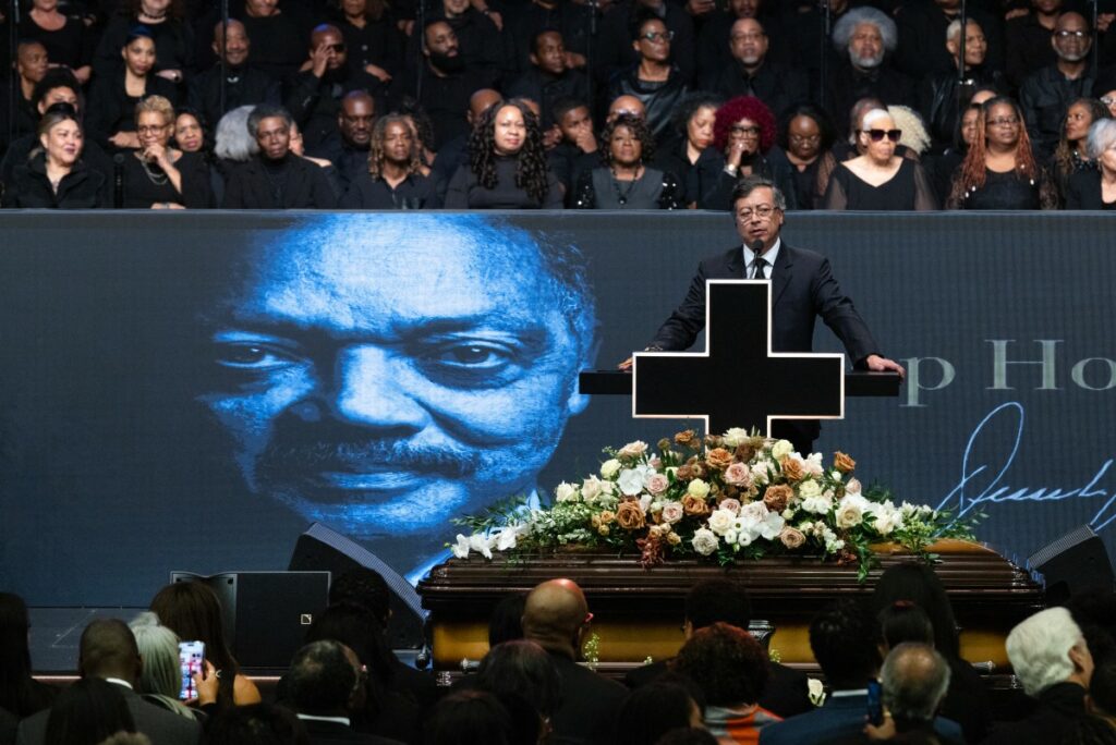 Gustavo Petro en funeral de Jesse Jackson / AFP