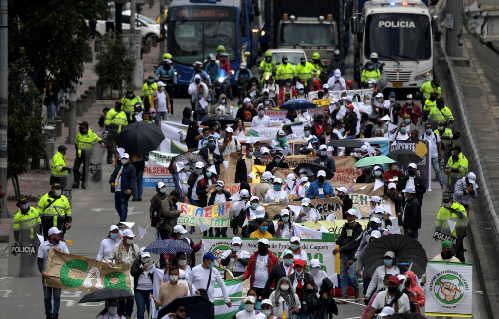 Protestas de profesores (AFP)