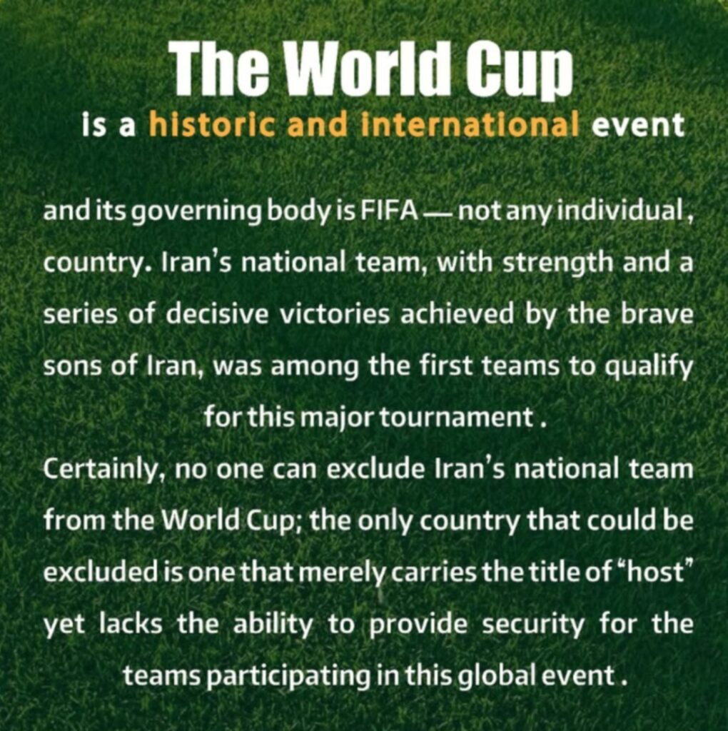 Respuesta de Irán / Instagram: teammellifootball