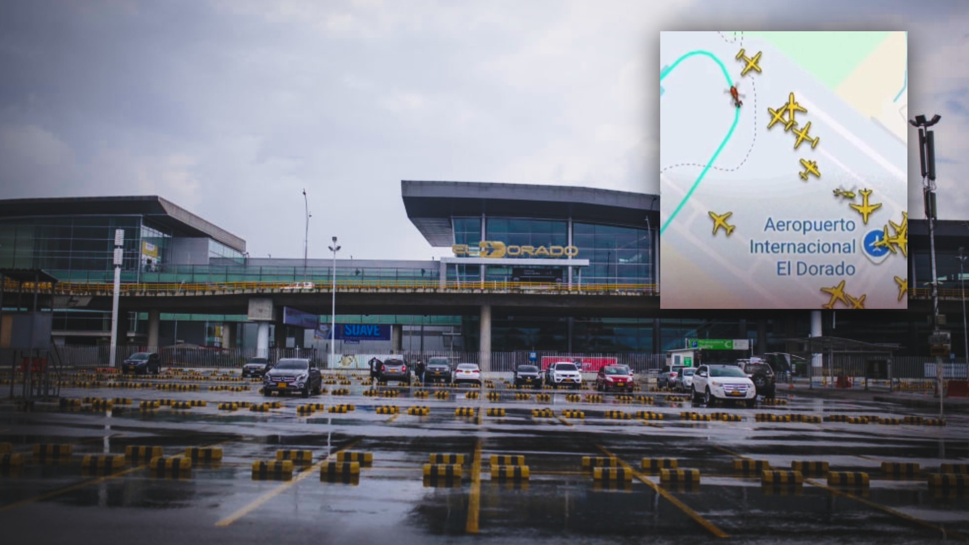 Video de helicóptero en aeropuerto El Dorado; pasó cerca de aviones