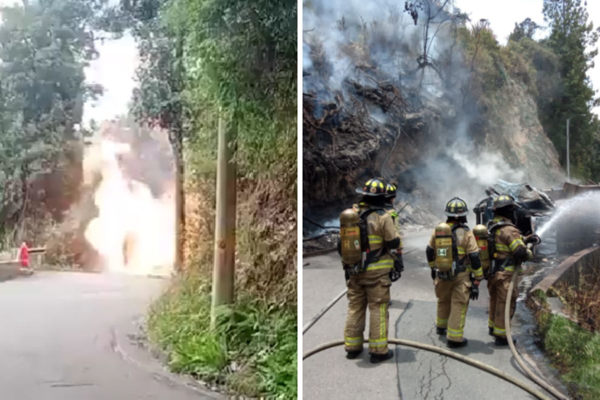 Grave explosión en vía Bogotá-La Calera: Bomberos revelaron qué fue lo que pasó