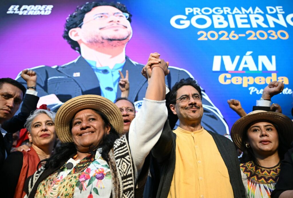 Iván Cepeda y Aída Quilcué (AFP)