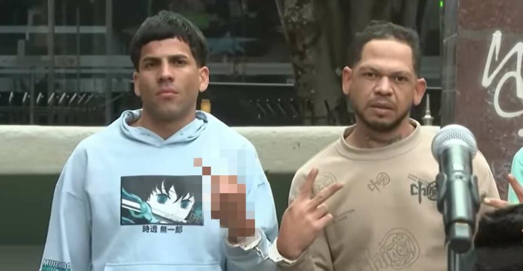 Gestos de capturados en Bogotá / Captura de pantalla Noticias Caracol