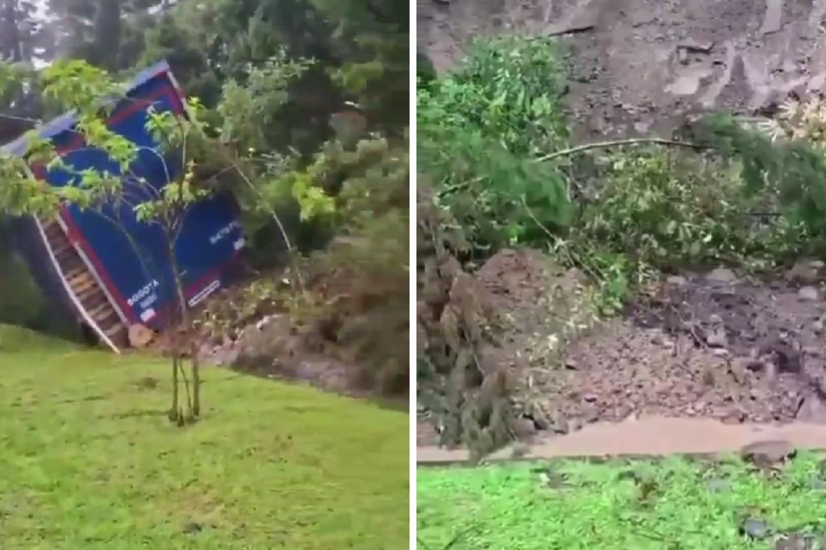 Qué pasó en la vía Bogotá La Vega: hubo deslizamiento y camión atrapado