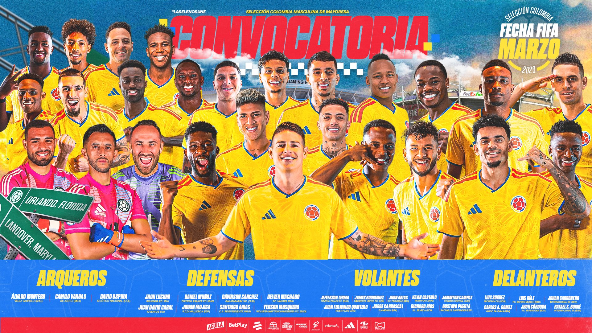 Convocatoria de la Selección Colombia para partidos vs. Francia y Croacia