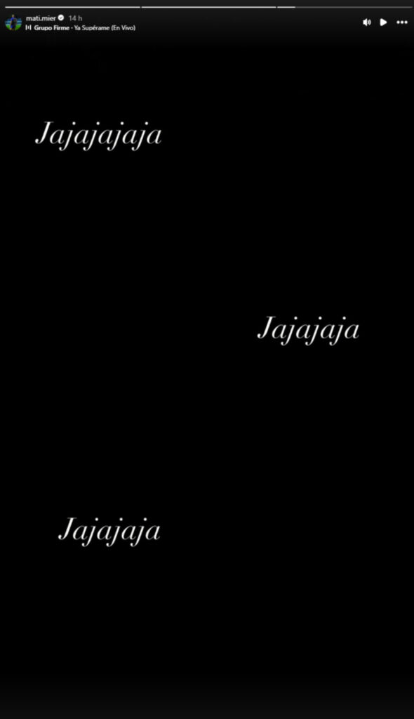 Captura de pantalla de Instagram de Matías Mier