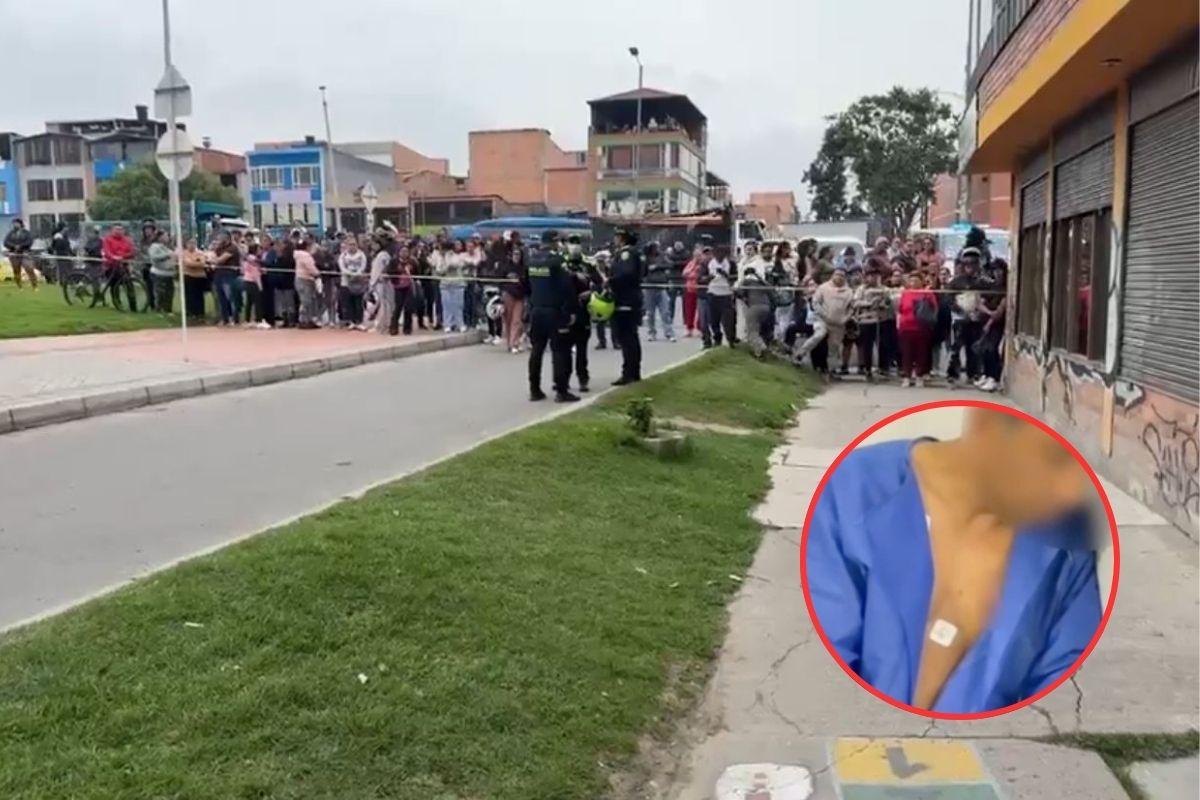 En una casa de esta cuadra en Bosa, sur de Bogotá, hallaron sin vida a una mujer y sus hijas