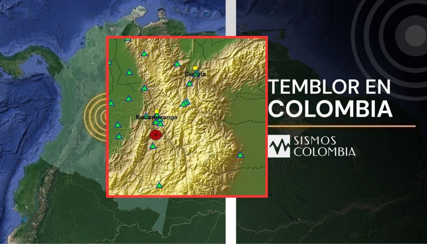 Temblor en Colombia de magnitud 3.2 con epicentro en Los Santos (Santander