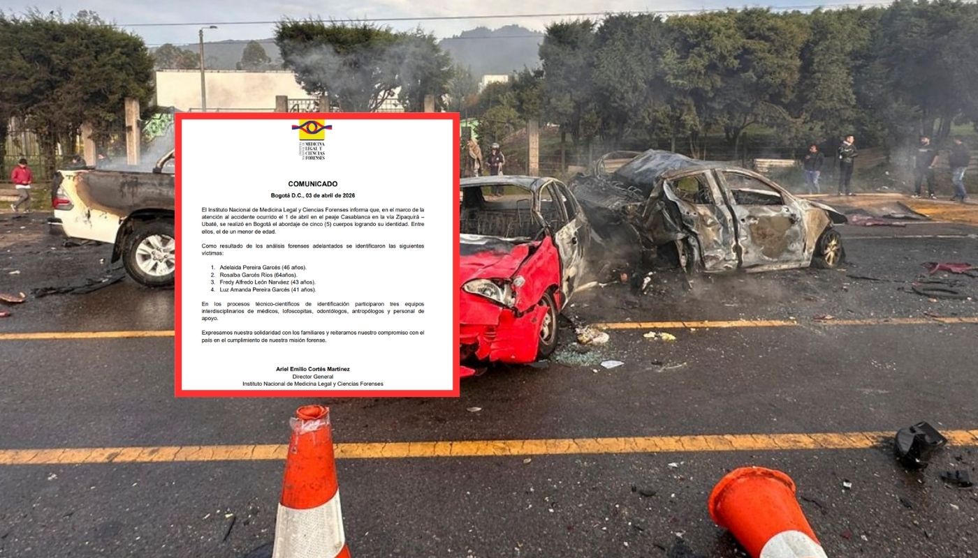 Medicina legal reveló identidades de víctimas de accidente en peaje de Zipaquirá