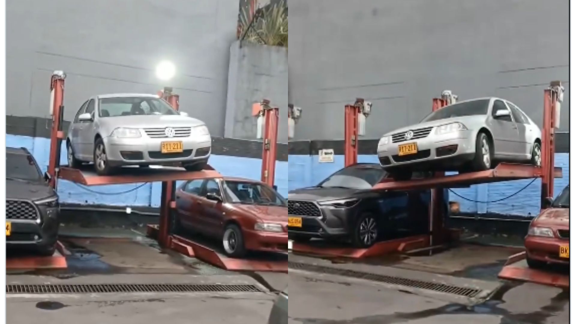 Carro quedó atrapado en rampa levadiza en Bogotá en Semana Santa y no solucionan